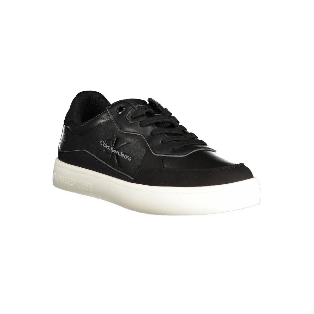 Sleek Black Sports Sneakers with Contrast DetailsSophistication meets athletic allure with these stunning Calvin Klein sports sneakers. Crafted with a dedication to both style and sustainability, these lace-up shoes feature eye-catching contrast details,