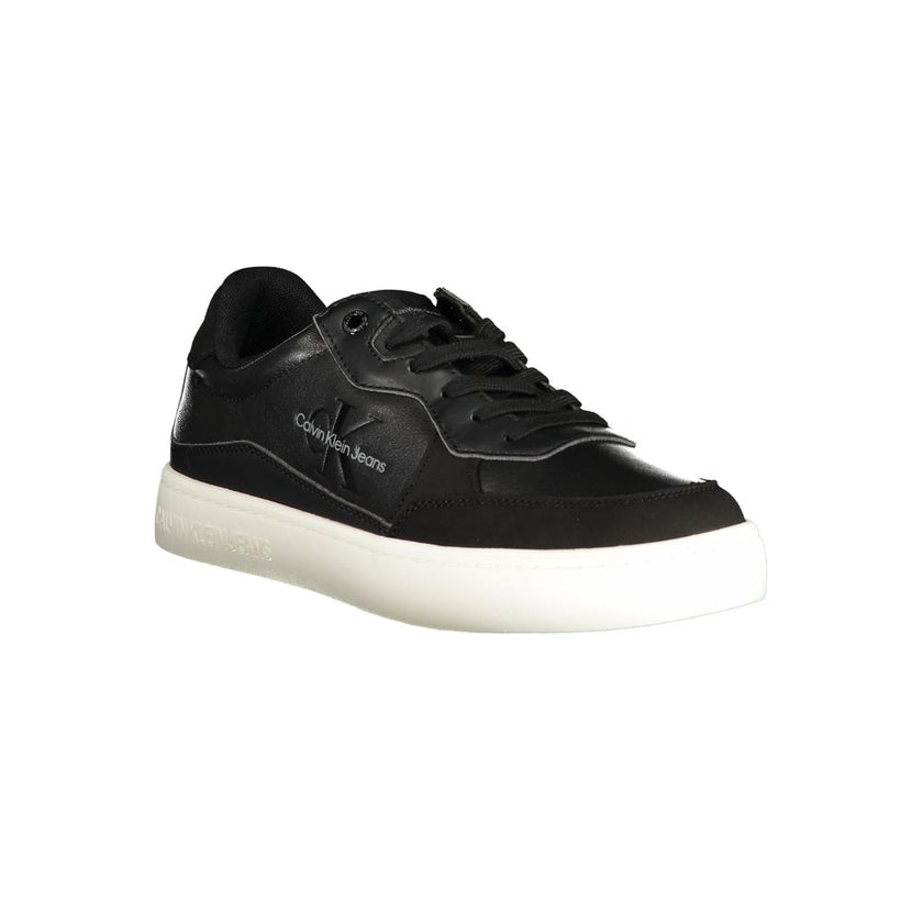 Sleek Black Sports Sneakers with Contrast DetailsSophistication meets athletic allure with these stunning Calvin Klein sports sneakers. Crafted with a dedication to both style and sustainability, these lace-up shoes feature eye-catching contrast details,