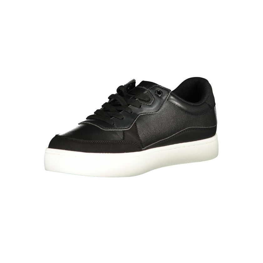 Sleek Black Sports Sneakers with Contrast DetailsSophistication meets athletic allure with these stunning Calvin Klein sports sneakers. Crafted with a dedication to both style and sustainability, these lace-up shoes feature eye-catching contrast details,