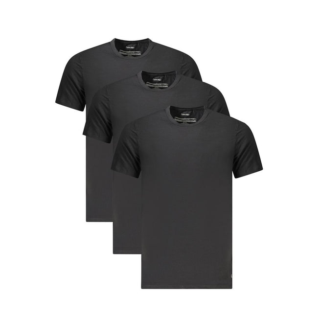 Black Cotton Men T-ShirtElevate your everyday style with a touch of luxury in Calvin Klein’s sleek tri-pack of T-shirts. Personifying the brand’s minimalistic charm, each slim fit, crew neck tee boasts an iconic embroidered logo, meticulously crafted for