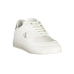 White Polyester Men SneakerStep into the world of quintessential style with these Calvin Klein sneakers. Tailored to perfection for the fashion-forward individual, these shoes showcase a sleek white palette with striking black accents. Crafted for those w