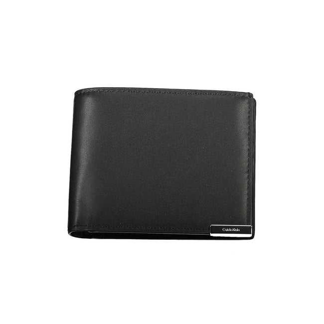 Black Polyethylene Men WalletElevate your essentials with the Calvin Klein dual-compartment wallet. Crafted for the modern man, this sleek piece is more than a mere accessory; it’s a statement. Equipped with RFID blocking technology, it safeguards your ca
