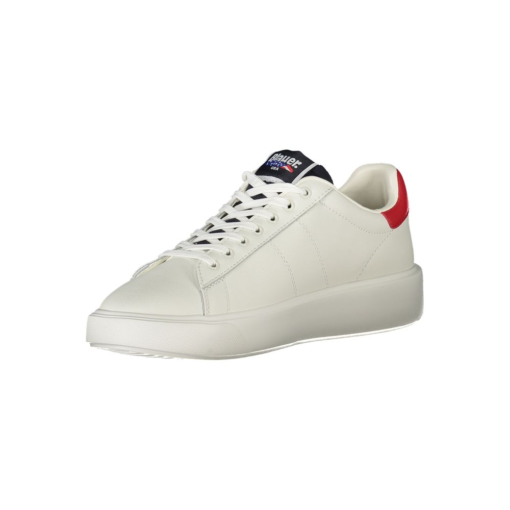 Bianco Leather Men’s Sneaker with Logo Detail