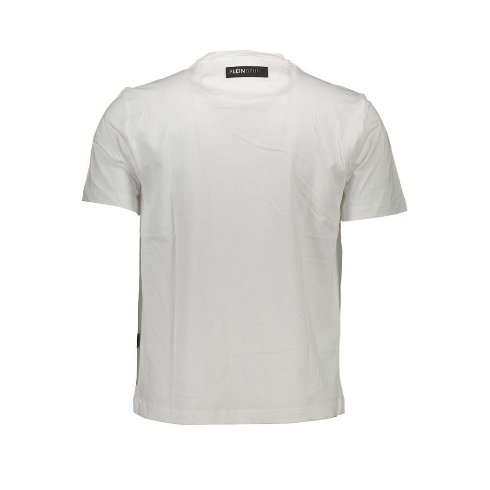 White Cotton T-Shirt with Bold Logo Detail