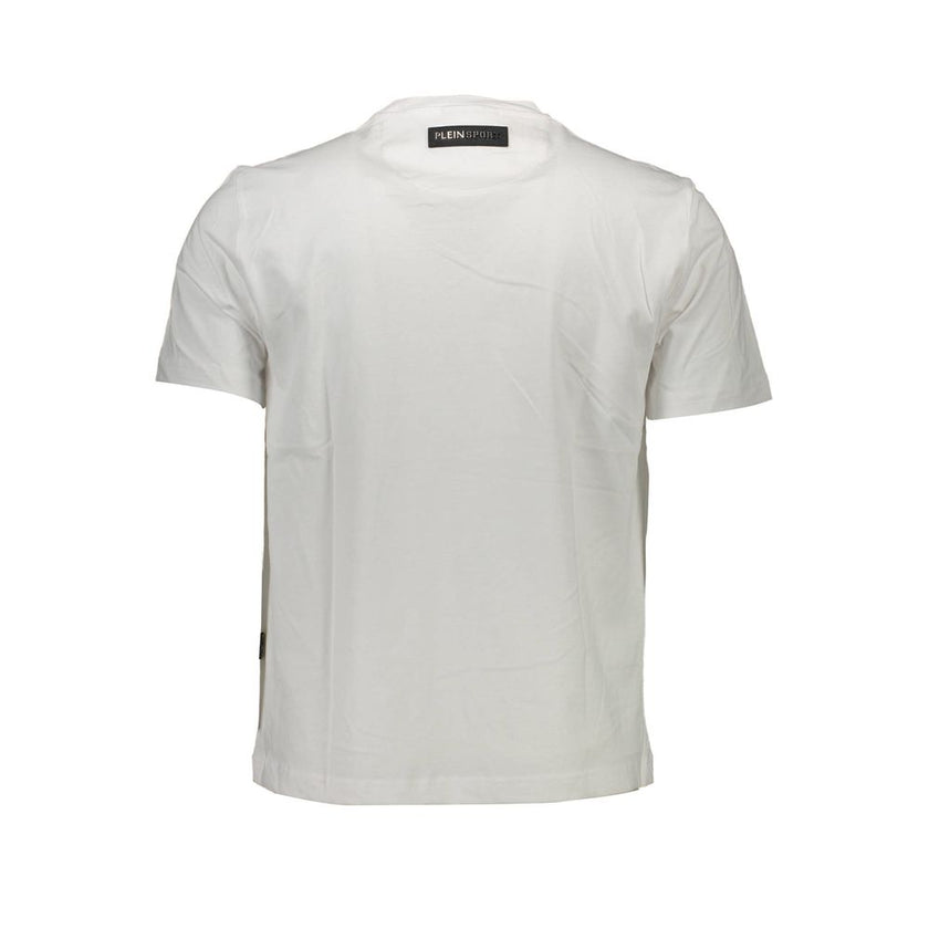 White Cotton Men T-ShirtUnleash your bold fashion sense with Plein Sport’s striking white t-shirt, where athleticism meets edge. Crafted from premium cotton for unparalleled comfort, this crew neck tee grabs attention with its standout print and contrasti