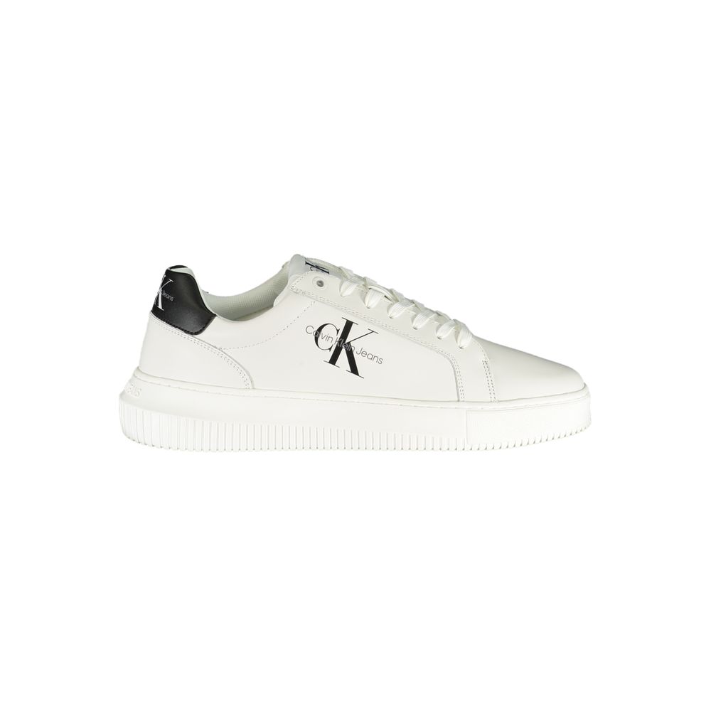Sophisticated White Lace-Up SneakersStride with poise and eco-conscious flair in these sophisticated lace-up sneakers. Adorned with contrast details and a discreet logo to elevate your casual ensemble. Crafted with a commitment to sustainability, featurin