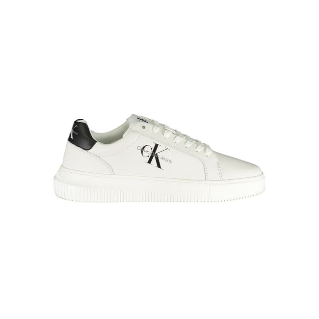 Sophisticated White Lace-Up SneakersStride with poise and eco-conscious flair in these sophisticated lace-up sneakers. Adorned with contrast details and a discreet logo to elevate your casual ensemble. Crafted with a commitment to sustainability, featurin