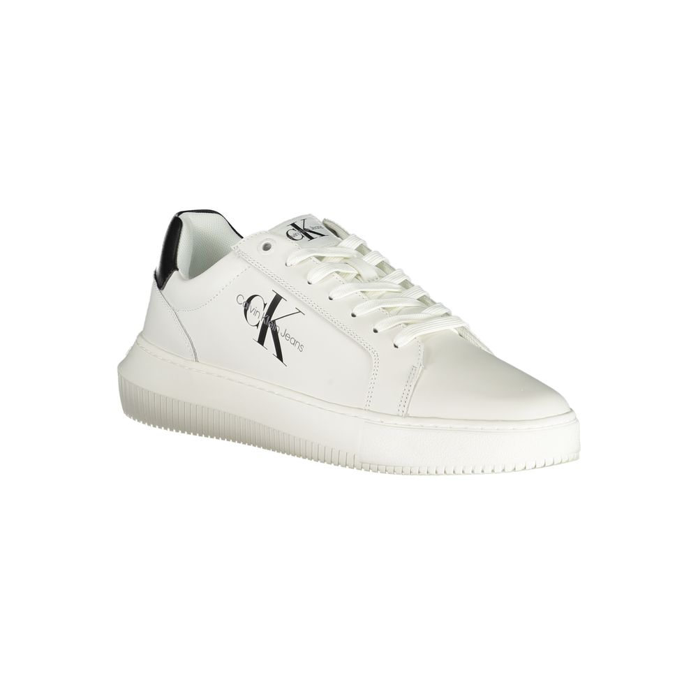 Sophisticated White Lace-Up SneakersStride with poise and eco-conscious flair in these sophisticated lace-up sneakers. Adorned with contrast details and a discreet logo to elevate your casual ensemble. Crafted with a commitment to sustainability, featurin