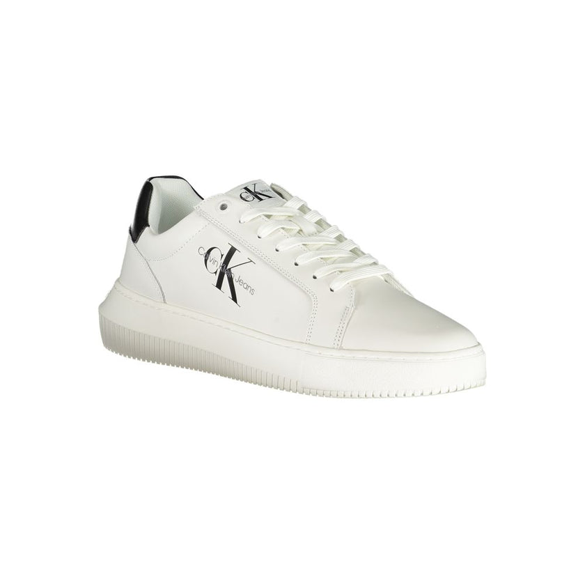 Sophisticated White Lace-Up SneakersStride with poise and eco-conscious flair in these sophisticated lace-up sneakers. Adorned with contrast details and a discreet logo to elevate your casual ensemble. Crafted with a commitment to sustainability, featurin