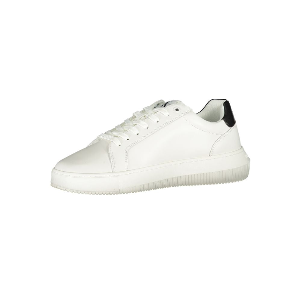 Sophisticated White Lace-Up SneakersStride with poise and eco-conscious flair in these sophisticated lace-up sneakers. Adorned with contrast details and a discreet logo to elevate your casual ensemble. Crafted with a commitment to sustainability, featurin