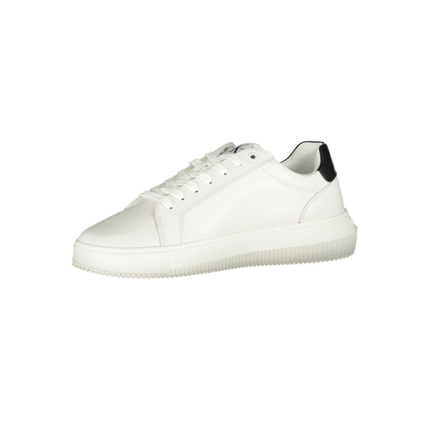Sophisticated White Lace-Up SneakersStride with poise and eco-conscious flair in these sophisticated lace-up sneakers. Adorned with contrast details and a discreet logo to elevate your casual ensemble. Crafted with a commitment to sustainability, featurin