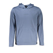 Blue Polyester Men's Hooded SweaterStep into the world of high-end sportswear with this striking Calvin Klein sweatshirt. Designed for the fashion-forward individual, this athletic staple meets luxury with its bold blue hue and iconic Calvin Klein logo em