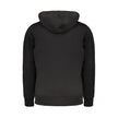 Black Cotton Men SweaterElevate your casual wardrobe with the sophisticated edge of Calvin Klein. This sleek black sweatshirt is expertly crafted with a blend of regenerative cotton and polyester, offering both comfort and durability. The classic design f
