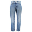 Blue Cotton Men JeansElevate your denim game with Calvin Klein’s AUTHENTIC STRAIGHT JEANS. Perfectly embodying the bold and trendy spirit, these jeans feature a stylish washed effect and classic 5-pocket design. Made with a commitment to sustainability, b