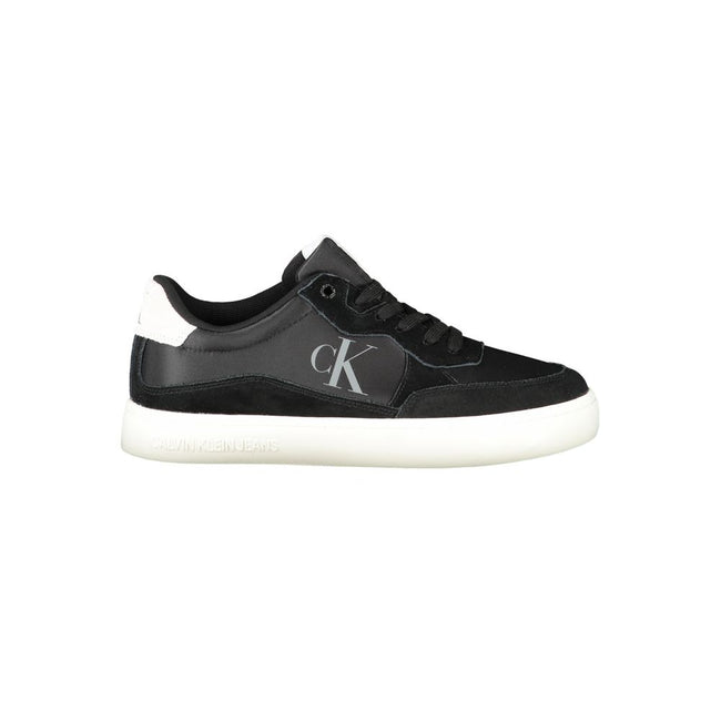 Black Polyester Men SneakerUnleash your stride in the dynamic allure of Calvin Klein’s exquisitely crafted sneakers. The fusion of deep black hues, a striking print, and contrasting white details delivers an athletic yet sophisticated silhouette. A remova