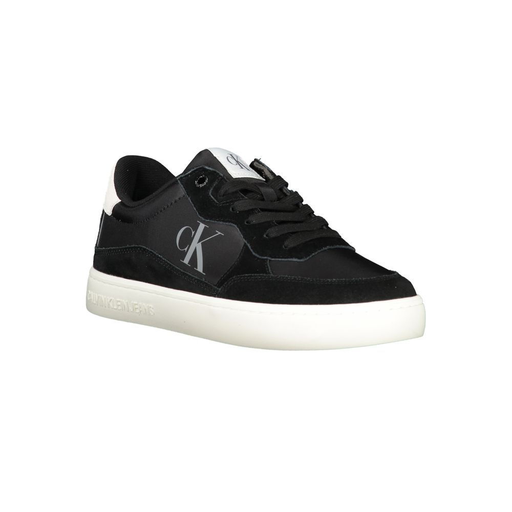 Black Polyester Men SneakerUnleash your stride in the dynamic allure of Calvin Klein’s exquisitely crafted sneakers. The fusion of deep black hues, a striking print, and contrasting white details delivers an athletic yet sophisticated silhouette. A remova