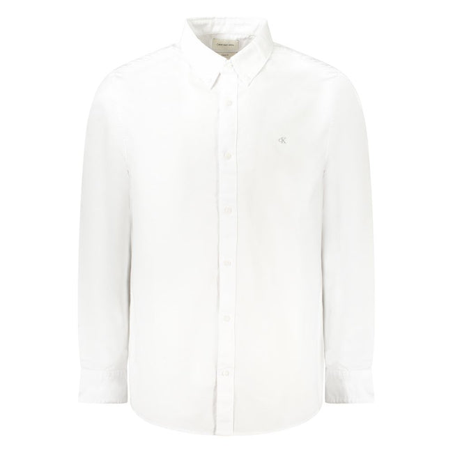 White Cotton Men ShirtElevate your wardrobe with the quintessence of sophistication; this Calvin Klein long sleeve shirt boasts a classic fit that’s tailored to perfection. Crafted from premium cotton with a hint of elastane, it promises both comfort and