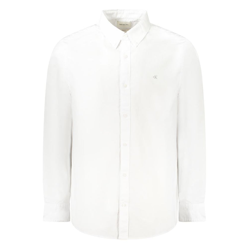 White Cotton Men ShirtElevate your wardrobe with the quintessence of sophistication; this Calvin Klein long sleeve shirt boasts a classic fit that’s tailored to perfection. Crafted from premium cotton with a hint of elastane, it promises both comfort and
