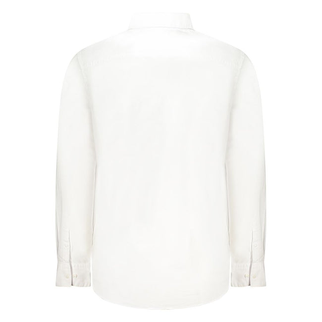White Cotton Men ShirtElevate your wardrobe with the quintessence of sophistication; this Calvin Klein long sleeve shirt boasts a classic fit that’s tailored to perfection. Crafted from premium cotton with a hint of elastane, it promises both comfort and