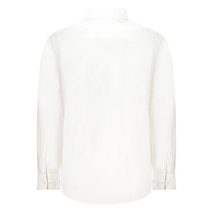 White Cotton Men ShirtElevate your wardrobe with the quintessence of sophistication; this Calvin Klein long sleeve shirt boasts a classic fit that’s tailored to perfection. Crafted from premium cotton with a hint of elastane, it promises both comfort and