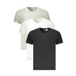 Gray Cotton Men T-ShirtDress in style with this essential Calvin Klein tri-pack, featuring short sleeve t-shirts in the most versatile shades of white, grey, and black. Elevate your casual wear with this pack that promises comfort without compromising on