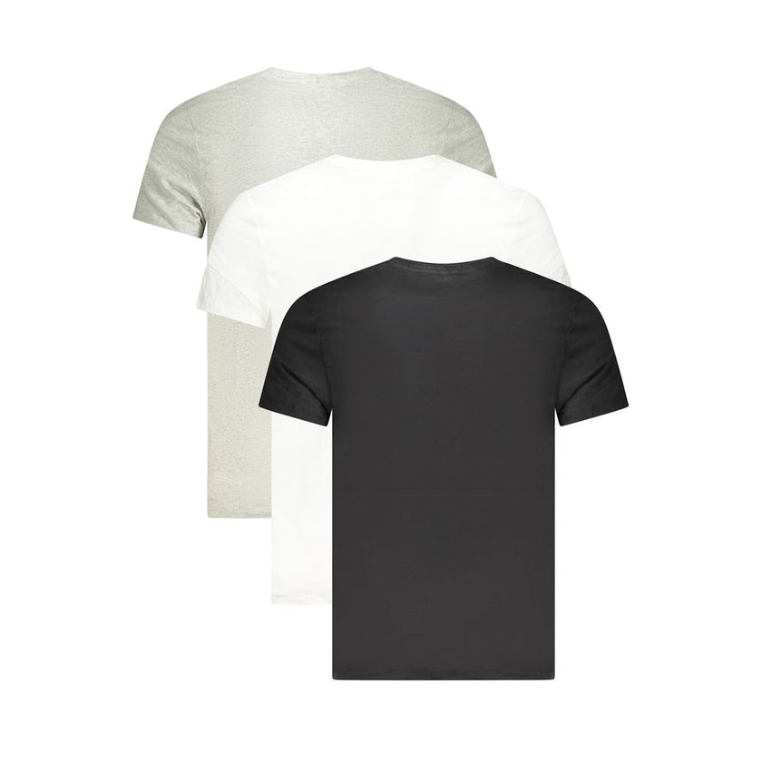 Gray Cotton Men T-ShirtDress in style with this essential Calvin Klein tri-pack, featuring short sleeve t-shirts in the most versatile shades of white, grey, and black. Elevate your casual wear with this pack that promises comfort without compromising on