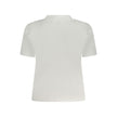 White Cotton Women T-ShirtEmbrace effortless sophistication with Calvin Klein’s pristine white T-shirt. Defined by its crisp crew neck and striking logo print, this short sleeve top marries casual charm with iconic brand identity. Tailored from premium co