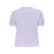 Purple Cotton Women T-ShirtElevate your everyday style with the essence of bold minimalism. This Calvin Klein T-shirt boasts a sleek purple hue that captures attention without trying. Featuring a classic crew neck and short sleeves, the iconic Calvin Klei