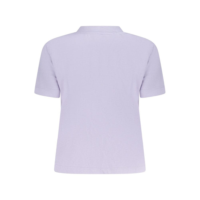 Purple Cotton Women T-ShirtElevate your everyday style with the essence of bold minimalism. This Calvin Klein T-shirt boasts a sleek purple hue that captures attention without trying. Featuring a classic crew neck and short sleeves, the iconic Calvin Klei