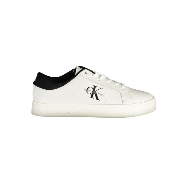 White Polyester SneakerSPORTS SHOE WITH LACES, CONTRAST DETAILS, PRINT, LOGO, 50%RECYCLED THERMOPLASTIC RUBBERWhite Polyester Sneaker${tagsCalvin KleinAulae White Polyester Sneaker Calvin KleinAulae White Polyester Sneaker SPORTS SHOE WITH LACES, CONTRAST