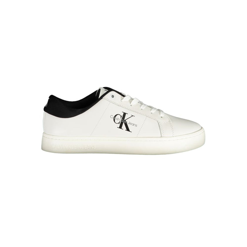 White Polyester SneakerSPORTS SHOE WITH LACES, CONTRAST DETAILS, PRINT, LOGO, 50%RECYCLED THERMOPLASTIC RUBBERWhite Polyester Sneaker${tagsCalvin KleinAulae White Polyester Sneaker Calvin KleinAulae White Polyester Sneaker SPORTS SHOE WITH LACES, CONTRAST