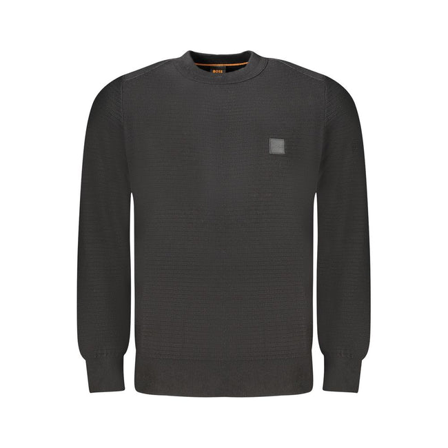 Black Cotton Men SweaterExperience the epitome of sleek sophistication with this Hugo Boss long-sleeved t-shirt. Crafted with impeccable attention to detail, its luxurious blend of 95% cotton and 5% cashmere ensures a touch of indulgence with every wear.