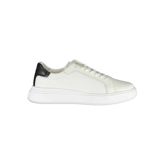 Sleek White Sneakers with Contrast AccentsStep into style with these sophisticated Calvin Klein sneakers that embody casual elegance. Perfect for the modern man, these shoes feature a dynamic mix of materials and eye-catching contrast details that complem
