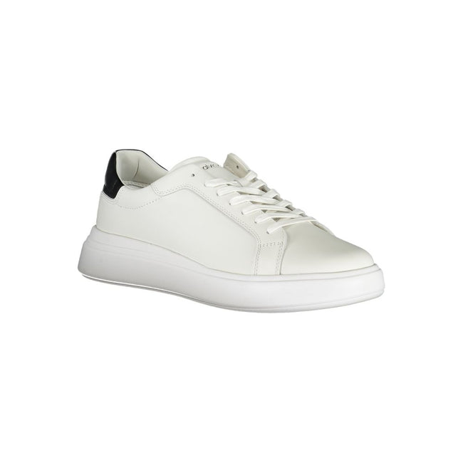 Sleek White Sneakers with Contrast AccentsStep into style with these sophisticated Calvin Klein sneakers that embody casual elegance. Perfect for the modern man, these shoes feature a dynamic mix of materials and eye-catching contrast details that complem
