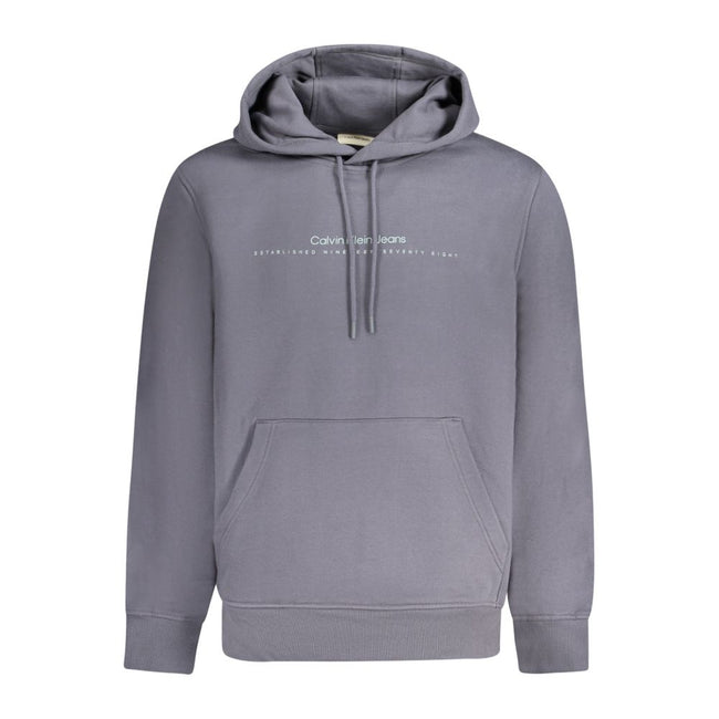 Blue Cotton Men SweaterElevate your casualwear with the timeless appeal of Calvin Klein. This striking blue hoodie features a bold Calvin Klein logo that makes a statement without saying a word. Crafted from a premium blend of cotton and polyester, it off