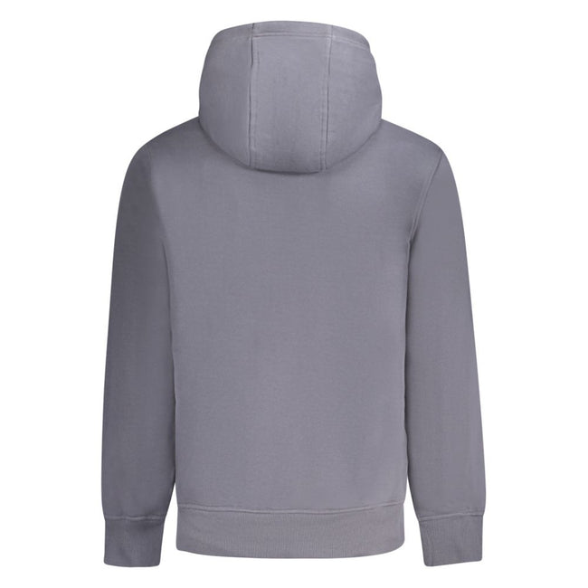 Blue Cotton Men SweaterElevate your casualwear with the timeless appeal of Calvin Klein. This striking blue hoodie features a bold Calvin Klein logo that makes a statement without saying a word. Crafted from a premium blend of cotton and polyester, it off