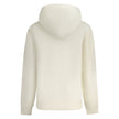 White Cotton Women SweaterMake a bold style statement with this iconic Calvin Klein hoodie. Classic yet contemporary, this white sweatshirt exudes casual elegance with its sleek print and unmistakable logo. Crafted from a soft blend of cotton and elastane