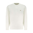 White Cotton Men SweaterDare to stand out with Calvin Klein’s latest creation, blending fashion-forward boldness with conscious fabric choices. This white long-sleeve sweatshirt features brushed cotton for a luxe feel, accented by eye-catching contrasting