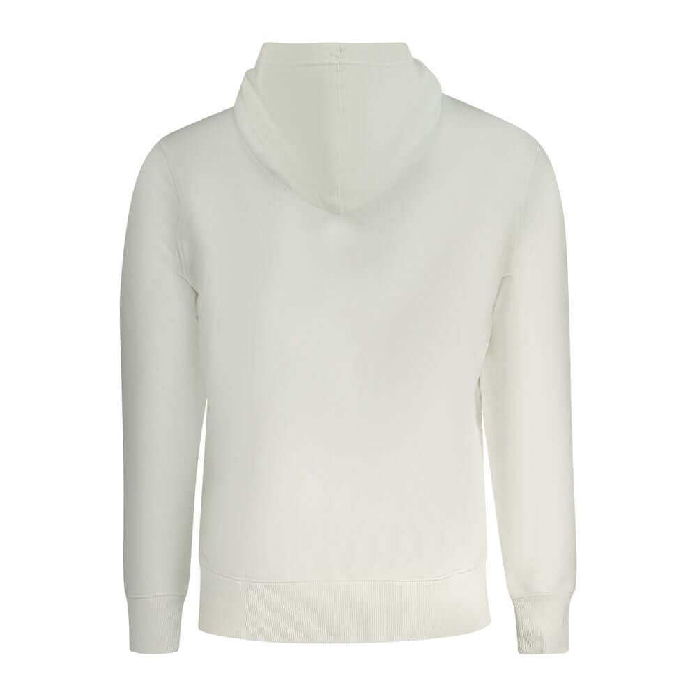 White Cotton Men SweaterExperience luxury redefined with this Calvin Klein essential—a must-have for the modern fashion aficionado. The sophisticated white palette elevates the classic hooded sweatshirt design. Made from a premium blend of cotton and a to