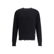 Black Wool SweatshirtDsquared2’s wool Sweater features a vintage design with a slightly worn effect that lends character and personality to the garment. Featuring a classic crew neck, ribbed cuffs and hem, it offers a comfortable fit and a refined look. R