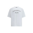 White Cotton T-ShirtDsquared2’s cotton T-Shirt is an essential garment with an urban, contemporary style. Made from soft cotton, it features a ribbed crew neck for comfort and durability. Printed on the front is the brand’s iconic contrasting monogram, a