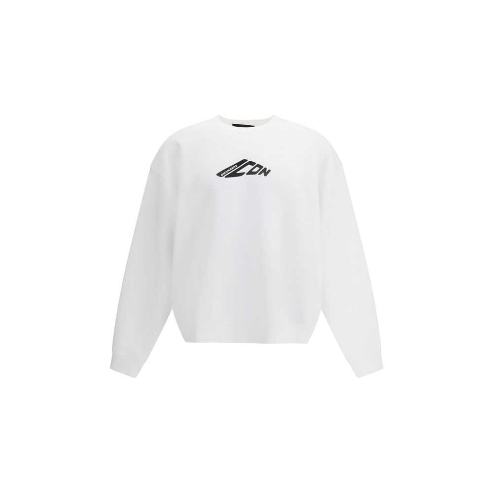 White Cotton SweatshirtDsquared2’s cotton Sweatshirt is a casual garment with a bold and comfortable style. Made of soft cotton with a plush interior, it offers a warm and comfortable feel ideal for the cooler season. The monochrome design is enhanced by