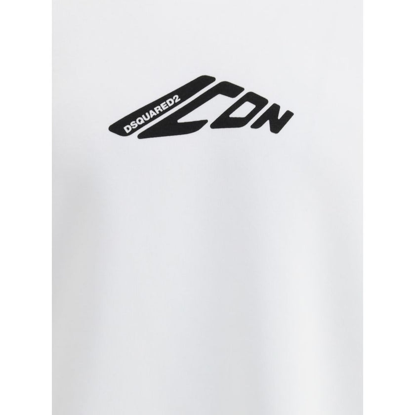 White Cotton SweatshirtDsquared2’s cotton Sweatshirt is a casual garment with a bold and comfortable style. Made of soft cotton with a plush interior, it offers a warm and comfortable feel ideal for the cooler season. The monochrome design is enhanced by