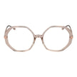 Pink Cellulose Acetate Glasses (Frames)Gender Women Main color Rose Frame color Rose Frame material Cellulose Acetate Rim Style Full-Rim Lenses Color Demo glasses Lenses Material Plastic Lenses Effect No Extra Lenses Height 54 Bridge width 18 Frame width