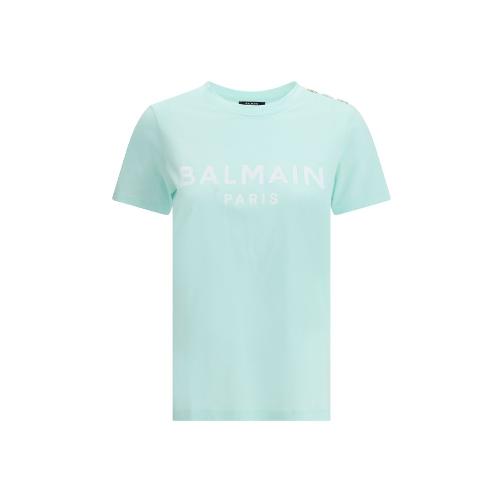 Logoed T-ShirtBalmain’s cotton T-Shirt combines the minimalism of a monochrome pattern with the elegance of the Maison’s iconic details. Made of soft cotton, it features a ribbed crew neck and a regular fit designed for everyday comfort. The design is enr