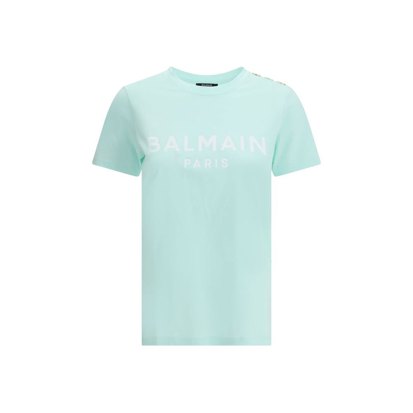 Logoed T-ShirtBalmain’s cotton T-Shirt combines the minimalism of a monochrome pattern with the elegance of the Maison’s iconic details. Made of soft cotton, it features a ribbed crew neck and a regular fit designed for everyday comfort. The design is enr