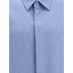 Light Blue Linen Shortsleeve ShirtFendi’s linen Shirt is an elegant and refined garment perfect for the warm season. The short-sleeved design and classic collar lend a classic touch, while the front closure with hidden buttons adds an element of discretio