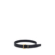Black Calf Leather Bos Taurus Regular BeltThe Saint Laurent leather Belt is a sophisticated accessory with an essential and refined design. Made of smooth leather, it features a front plaque with the brand’s iconic brass-plated logo, adding a touch of cha