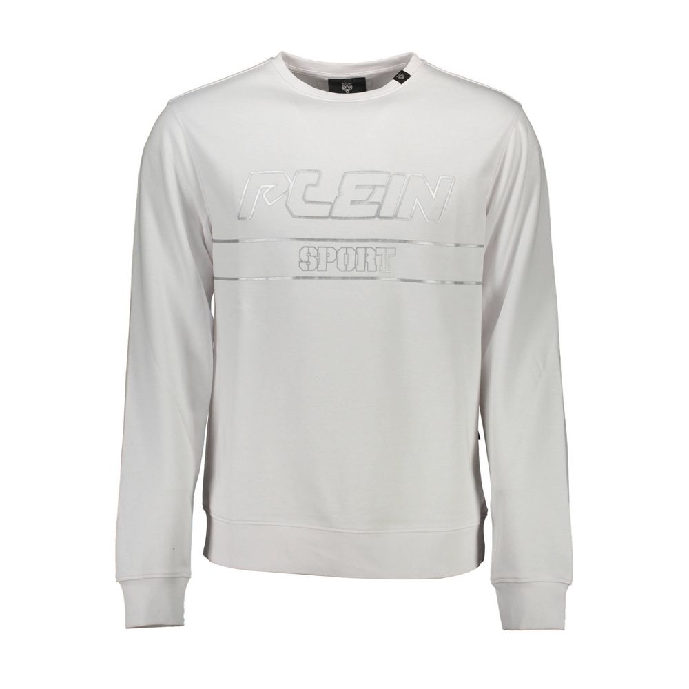 White Cotton Men SweaterElevate your off-duty wardrobe with the dynamic allure of Plein Sport’s long-sleeved sweatshirt. Crafted with attention to detail, this piece features bold contrasting accents complemented by the brand’s signature print and iconic