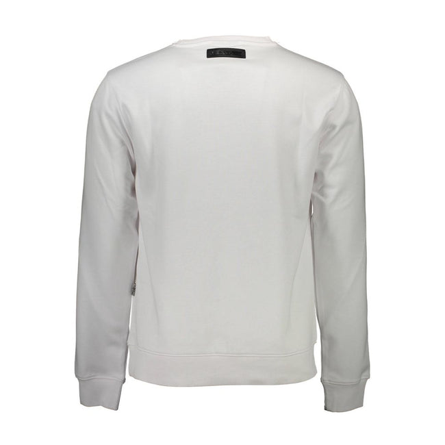 White Cotton Men SweaterElevate your off-duty wardrobe with the dynamic allure of Plein Sport’s long-sleeved sweatshirt. Crafted with attention to detail, this piece features bold contrasting accents complemented by the brand’s signature print and iconic